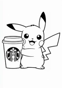 Pikachu Hugging Starbucks Cup 5