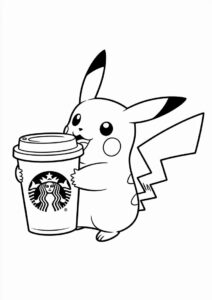 Pikachu Hugging Starbucks Cup 7