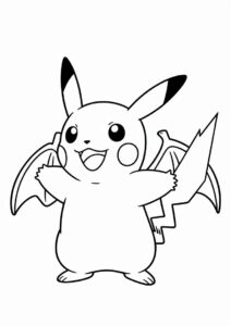 Pikachu In Charizard Costume Coloring Sheet 2
