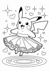 Pikachu Wearing Dress Coloring In 2