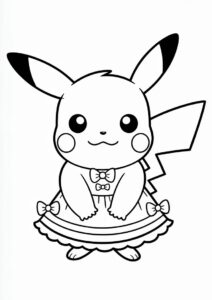 Pikachu Wearing Dress Coloring In 7