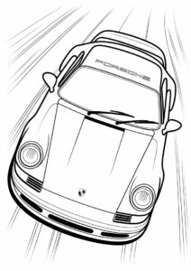 Porsche Coloring Page 6T3 Angled View 3