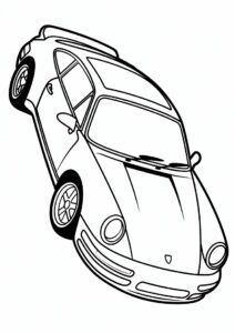 Porsche Coloring Page 6T3 Angled View 4