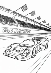 Porsche Coloring Page 917 RCR Gulf On Race Track 2