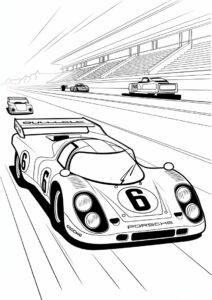 Porsche Coloring Page 917 RCR Gulf On Race Track 3