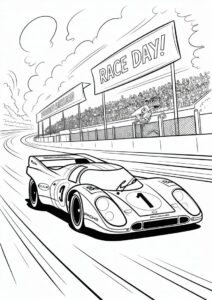 Porsche Coloring Page 917 RCR Gulf On Race Track 4