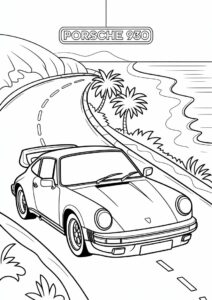 Porsche Coloring Page 930 Driving On Road 2
