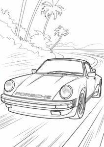 Porsche Coloring Page 930 Driving On Road 3