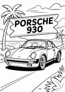 Porsche Coloring Page 930 Driving On Road 4