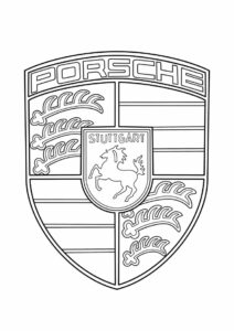 Porsche Coloring Page Logo 1
