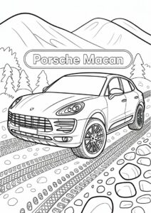 Porsche Coloring Page Macan Off Roading 2