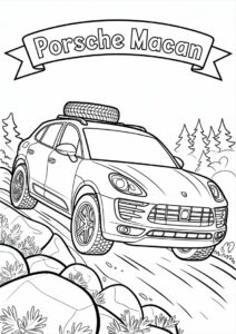 Porsche Coloring Page Macan Off Roading 3