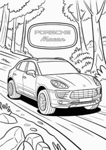Porsche Coloring Page Macan Off Roading 4