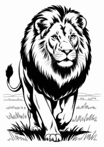 Pride Lion Male Coloring Sheet 1