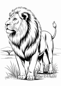 Pride Lion Male Coloring Sheet 3