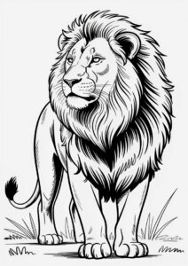 Pride Lion Male Coloring Sheet 4