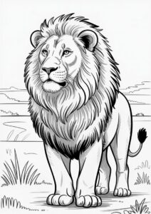 Pride Lion Male Coloring Sheet 5