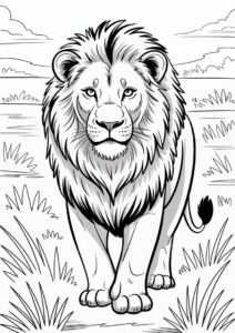 Pride Lion Male Coloring Sheet 8