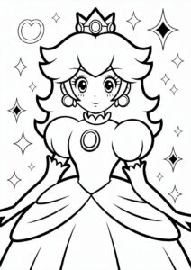 Princess Coloring Page Of Anime Princess Peach 2