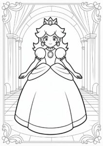 Princess Coloring Page Of Anime Princess Peach 3
