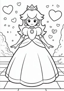 Princess Coloring Page Of Anime Princess Peach 4