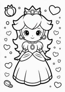 Princess Coloring Page Of Chibi Princess Peach 3