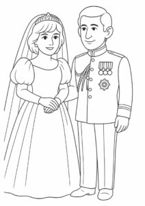 Princess Coloring Page Of Diana And Prince Charles Wedding 1