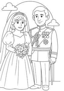 Princess Coloring Page Of Diana And Prince Charles Wedding 2