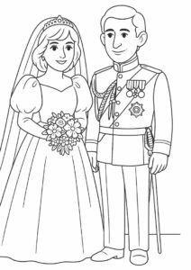 Princess Coloring Page Of Diana And Prince Charles Wedding 3