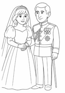 Princess Coloring Page Of Diana And Prince Charles Wedding 4