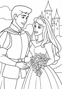 Princess Coloring Page Of Prince Philip And Aurora Wedding Day 2