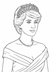 Princess Coloring Page Of Realistic Princess Diana 1