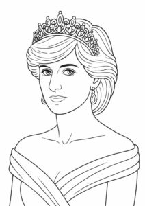 Princess Coloring Page Of Realistic Princess Diana 2