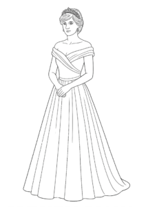 Princess Coloring Page Of Realistic Princess Diana 3