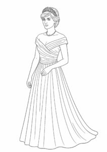 Princess Coloring Page Of Realistic Princess Diana 4