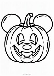 Pumpkin Coloring Page Mickey Mouse Themed Jack O Lantern To Color 3