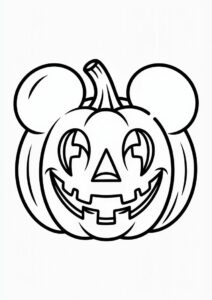 Pumpkin Coloring Page Mickey Mouse Themed Jack O Lantern To Color 4