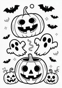 Pumpkin Coloring Page Of Ghosts Floating Out Of A Jack O Lantern 4