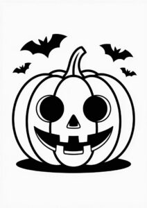 Pumpkin Coloring Page Of Jack O Lantern With Cut Out Eyes And Mouth 1
