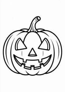 Pumpkin Coloring Page Of Jack O Lantern With Cut Out Eyes And Mouth 2