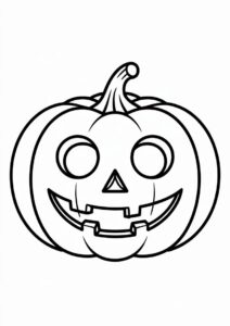 Pumpkin Coloring Page Of Jack O Lantern With Cut Out Eyes And Mouth 3