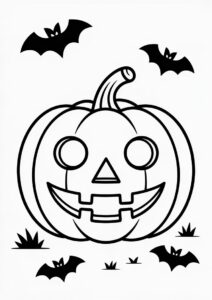 Pumpkin Coloring Page Of Jack O Lantern With Cut Out Eyes And Mouth 4