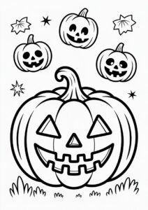 Pumpkin Coloring Page Of Stout Jack O Lantern For Kids 3