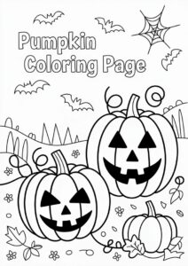 Pumpkin Coloring Page Two Jack O Lantern With Vines 4