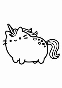 Pusheen Unicorn Cat With Long Rainbow Tail 1