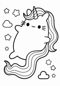 Pusheen Unicorn Cat With Long Rainbow Tail 2