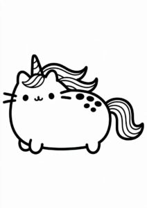 Pusheen Unicorn Cat With Long Rainbow Tail 3