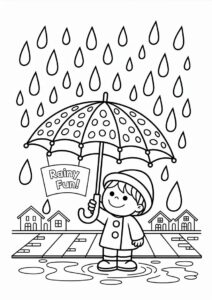 Rain Coloring Pages