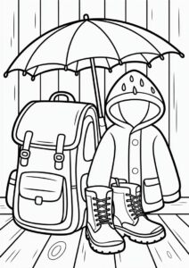 Rain Coloring Page Of Things To Bring On A Rainy Day 5