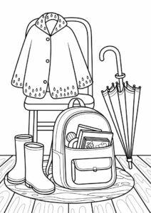 Rain Coloring Page Of Things To Bring On A Rainy Day 6